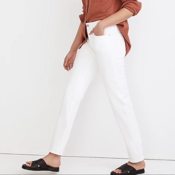 Madewell mid rise perfect vintage straight jeans tile white - Picture 2 of 6